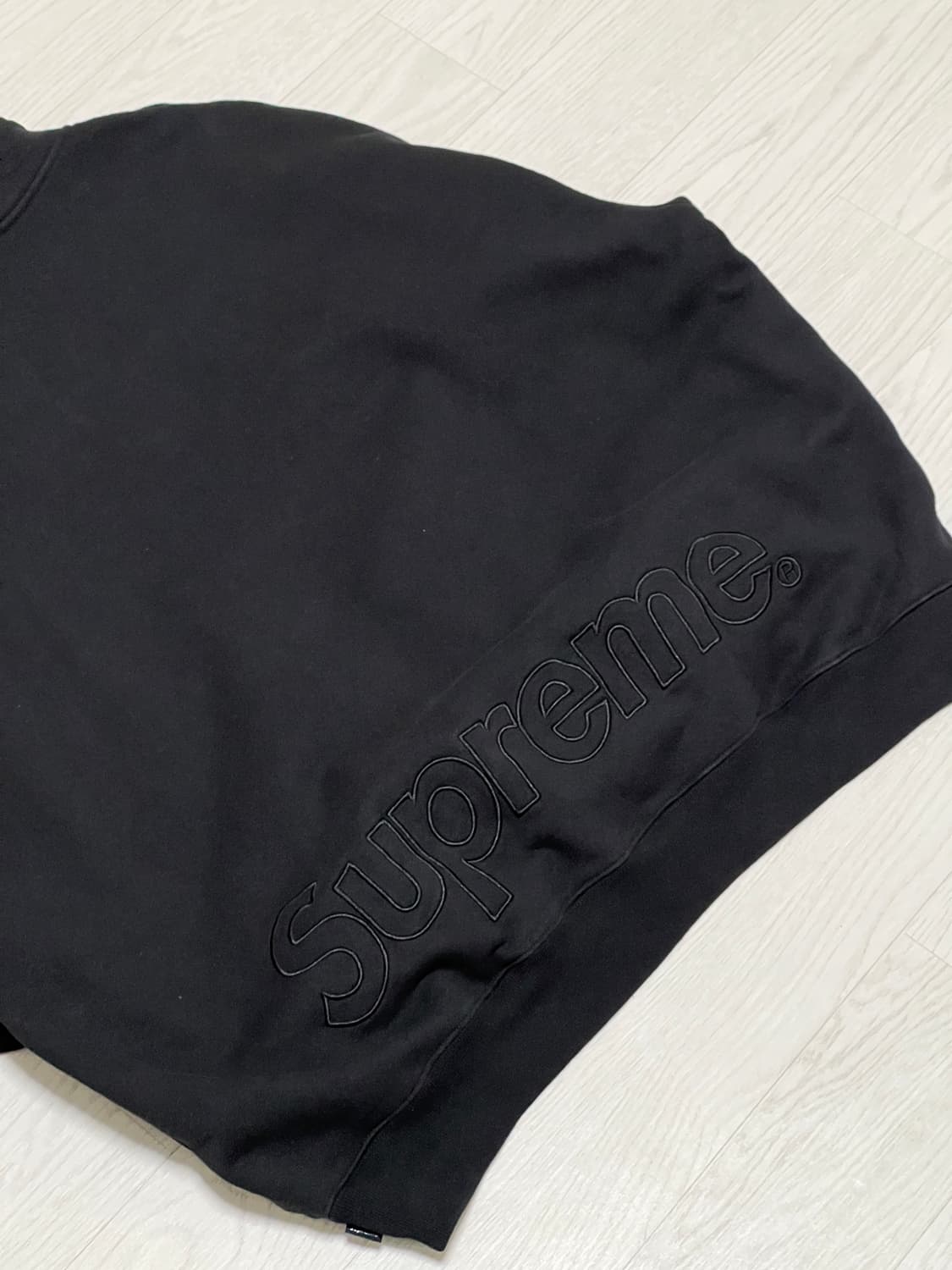 [L]슈프림 22fw 워시드 하프 집 풀오버 블랙 상품이미지8