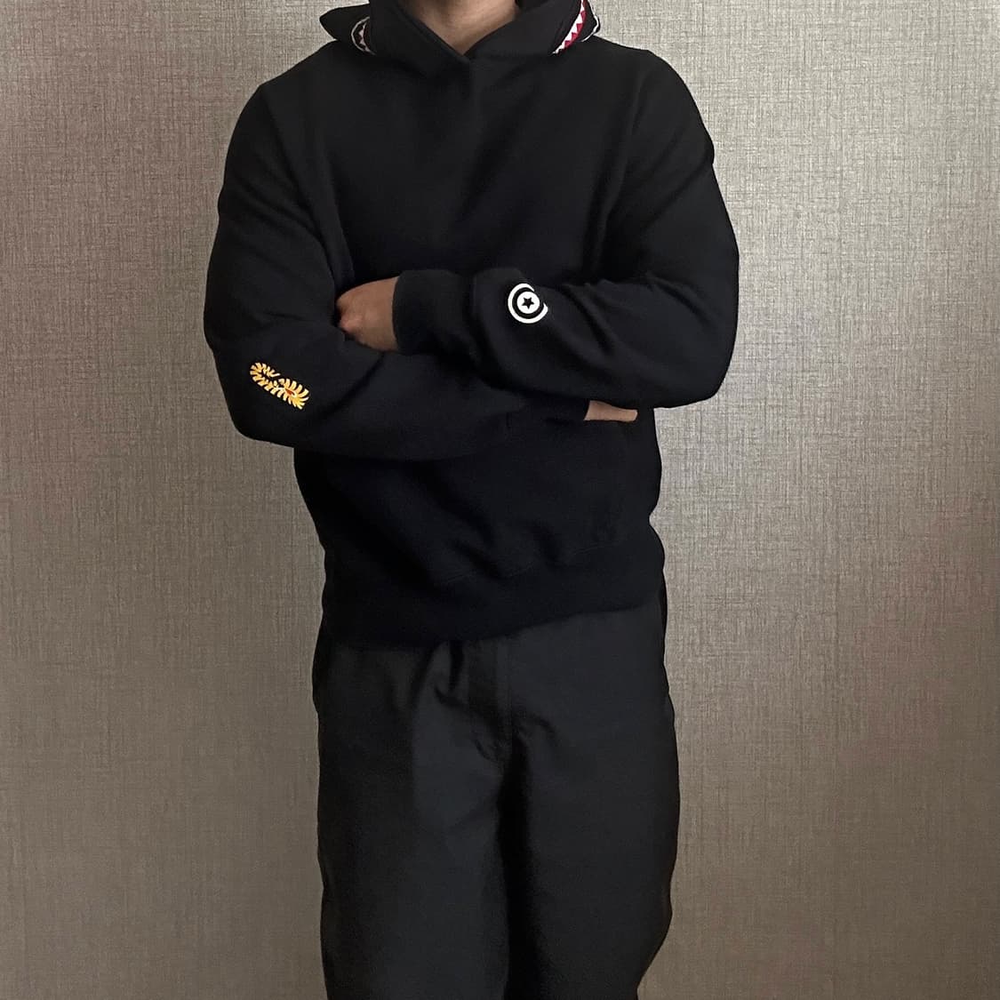 Bape 베이프 Ponr B.C 샤크 블랙 후드티 상품이미지5