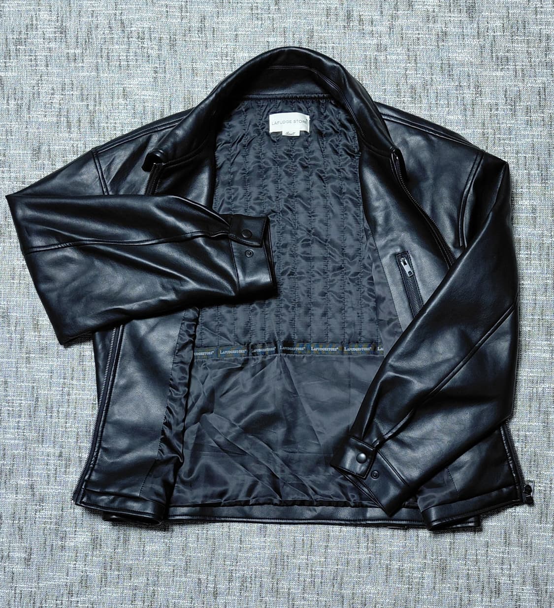 [S/남녀공용] 라퍼지스토어 버핑레더 미니멀 퀼팅 자켓 상품이미지5