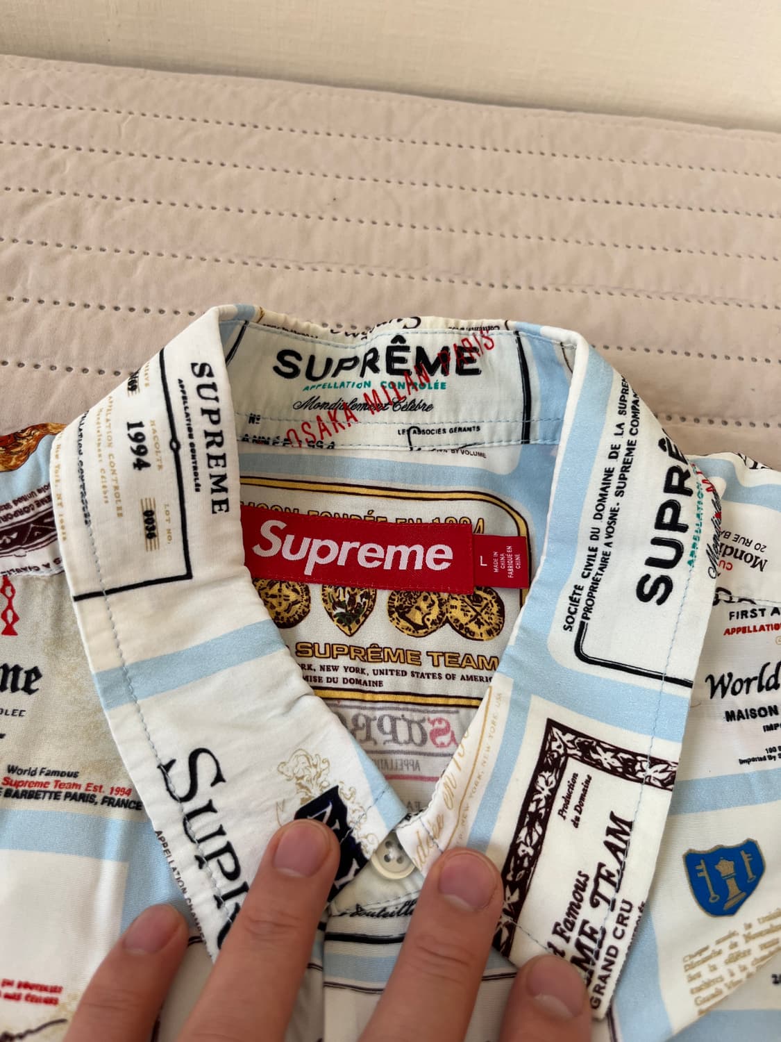 [L] 슈프림 라벨 프린팅 셔츠  상품이미지5