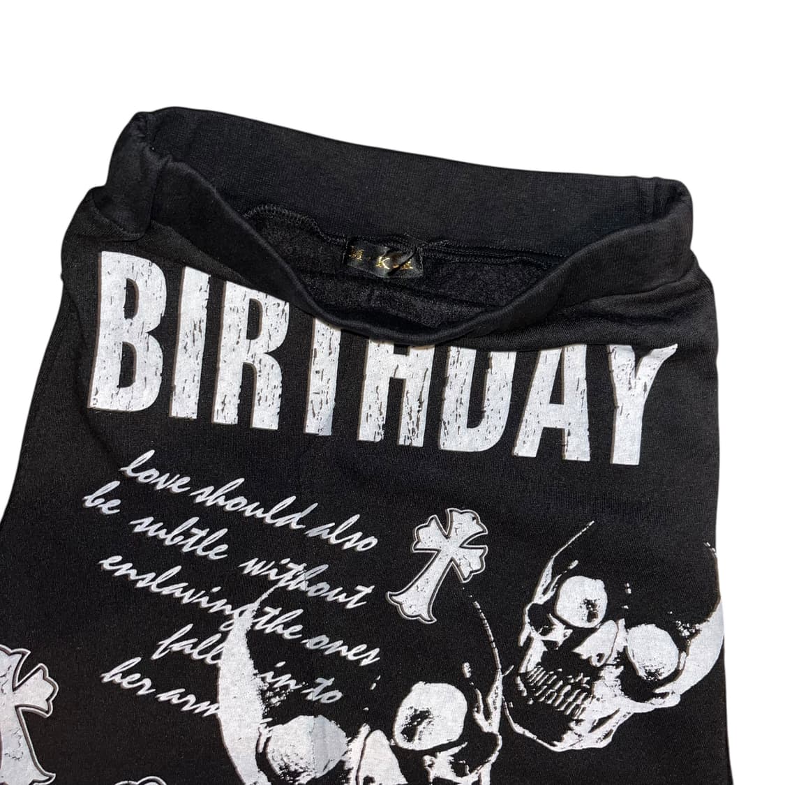 M.K.R 엠케이알 큐빅해골프린팅 기모 밴딩 롱 스커트 펑크y2k갸루 상품이미지2