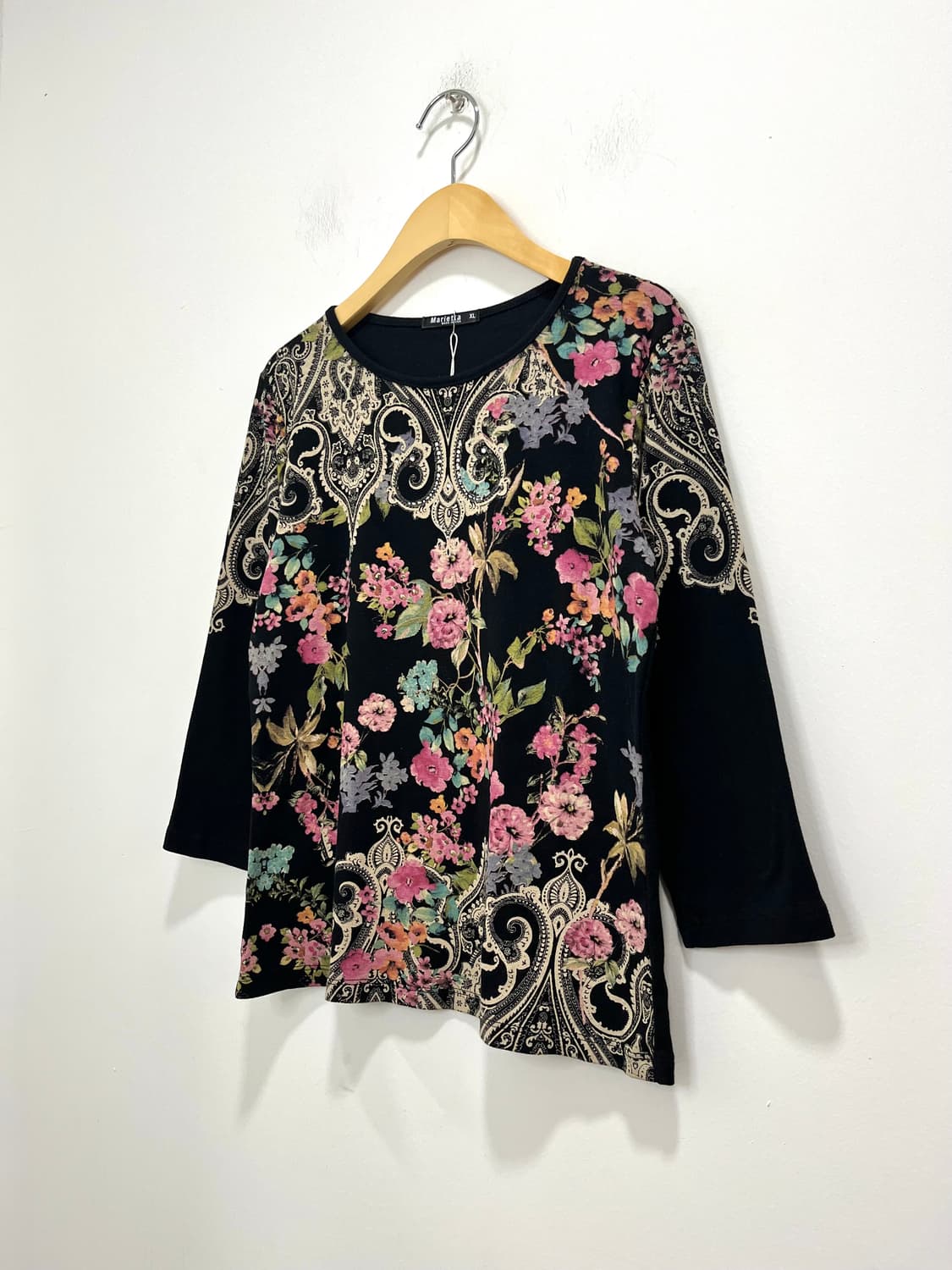 오리엔탈 페이즐리 플라워 큐빅 롱슬리브 티셔츠  상품이미지2