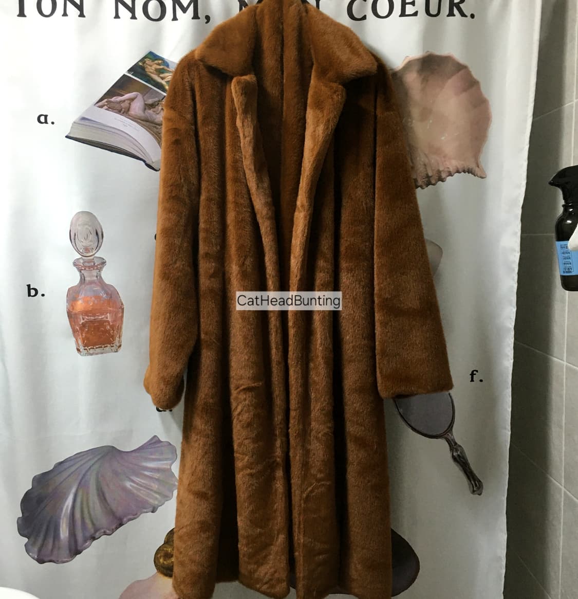Camel maxi long fur coat 카멜 맥시 롱 퍼 코트 상품이미지1