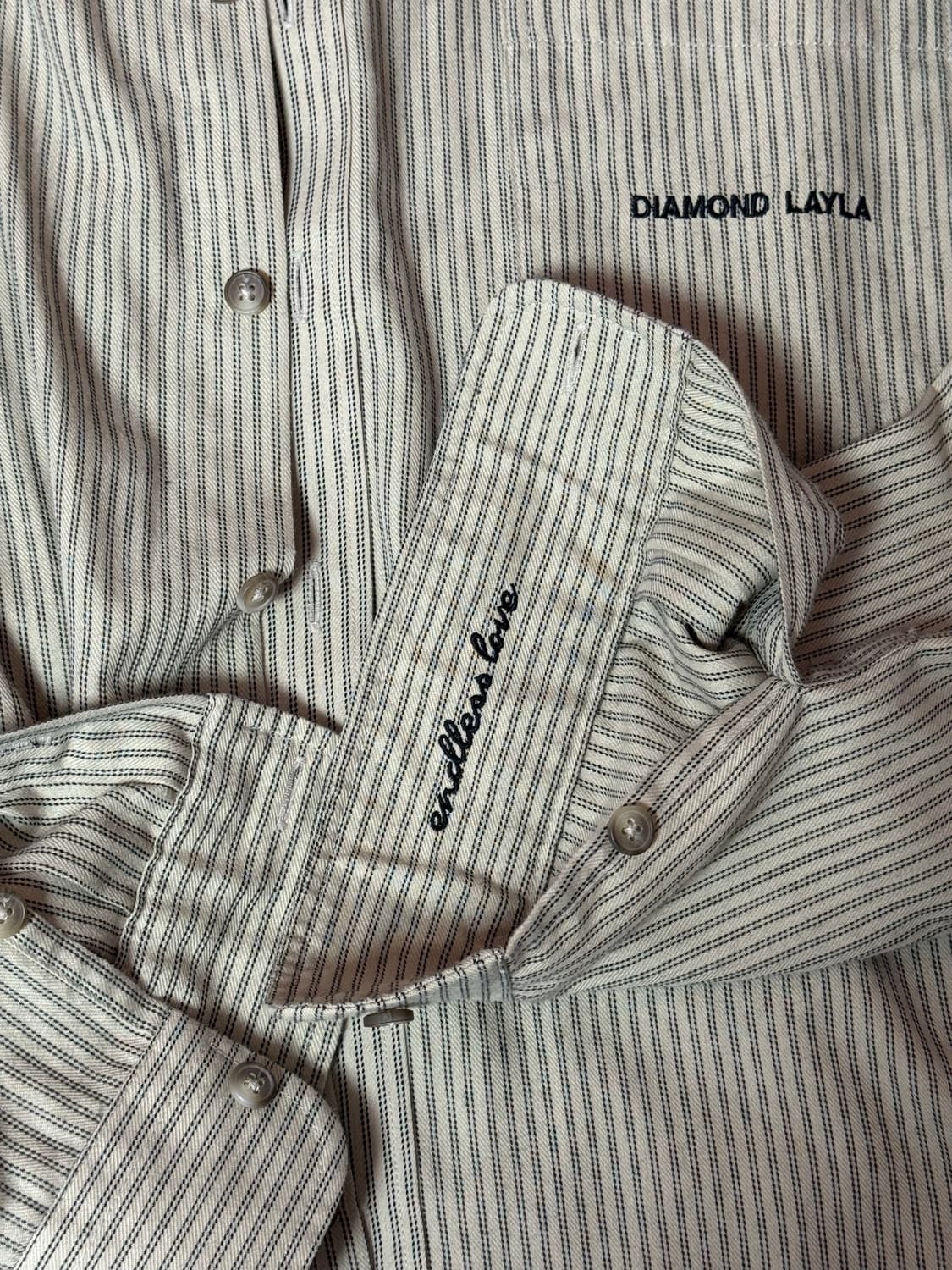 다이아몬드 레이라 빈티지 스트라이프 셔츠 S 상품이미지3