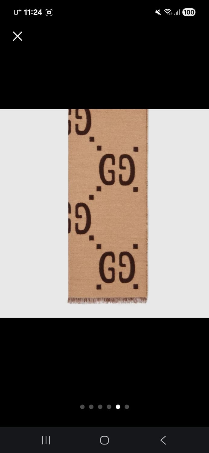 미사용 구찌 GG 자카드 울 실크 스카프 머플러 목도리 정가 82만원 상품이미지4