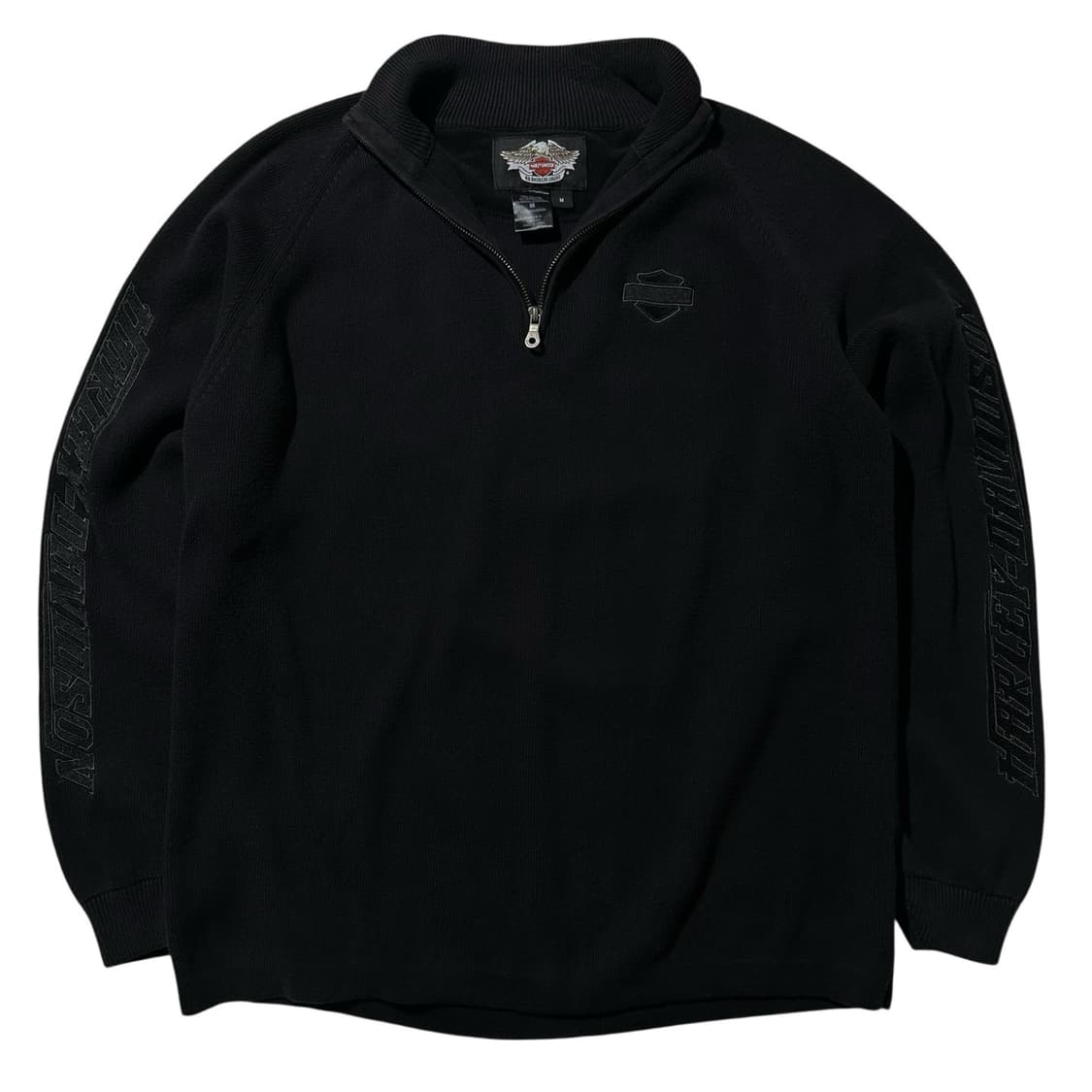 할리데이비슨 사이드로고 하프집업 니트 블랙 상품이미지1