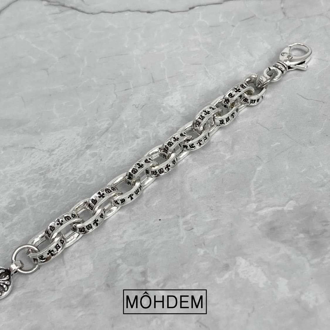 [Unisex] 하프&하프 크롬 실버 체인팔찌 상품이미지5