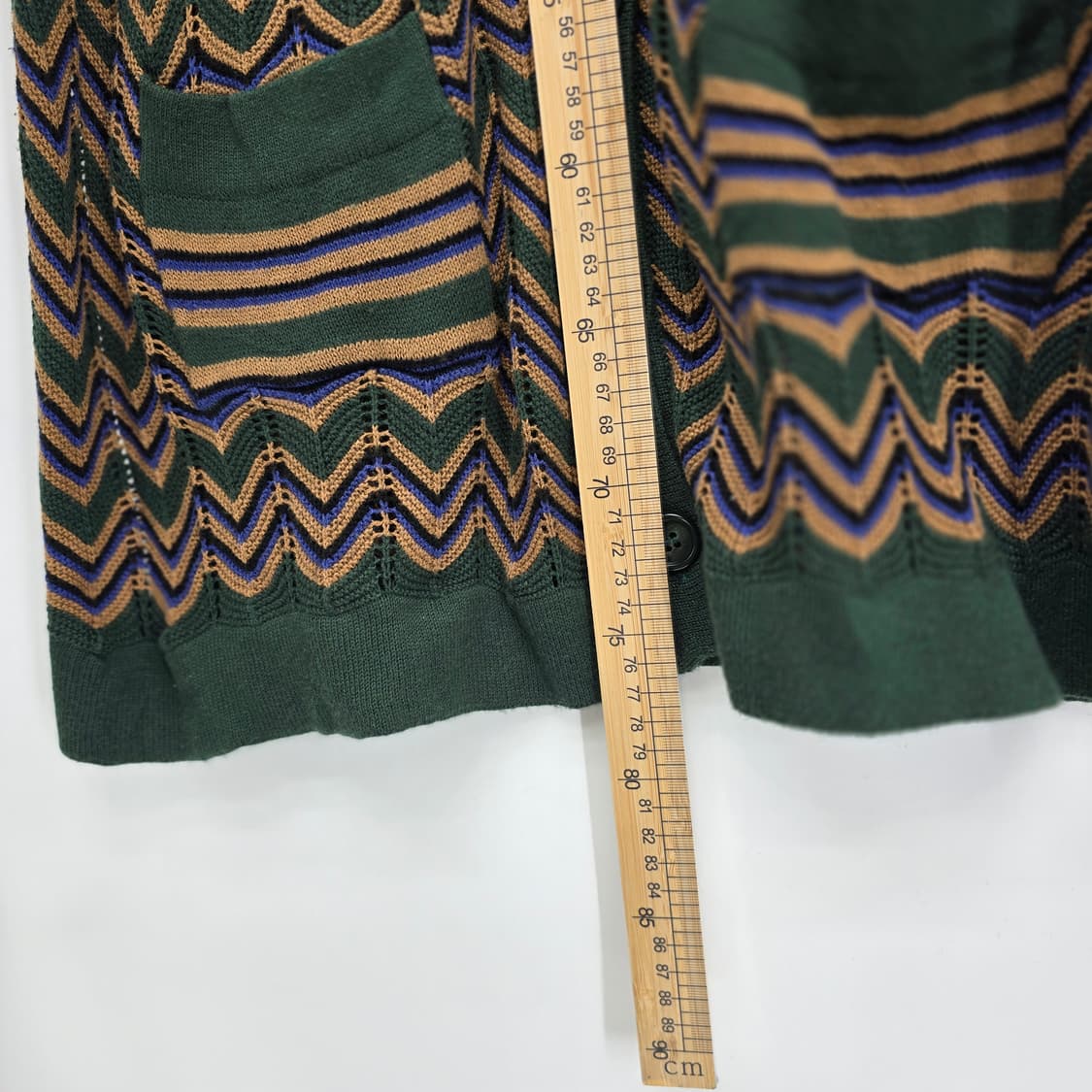 지그재그 니트 롱 가디건 일본빈티지 상품이미지5