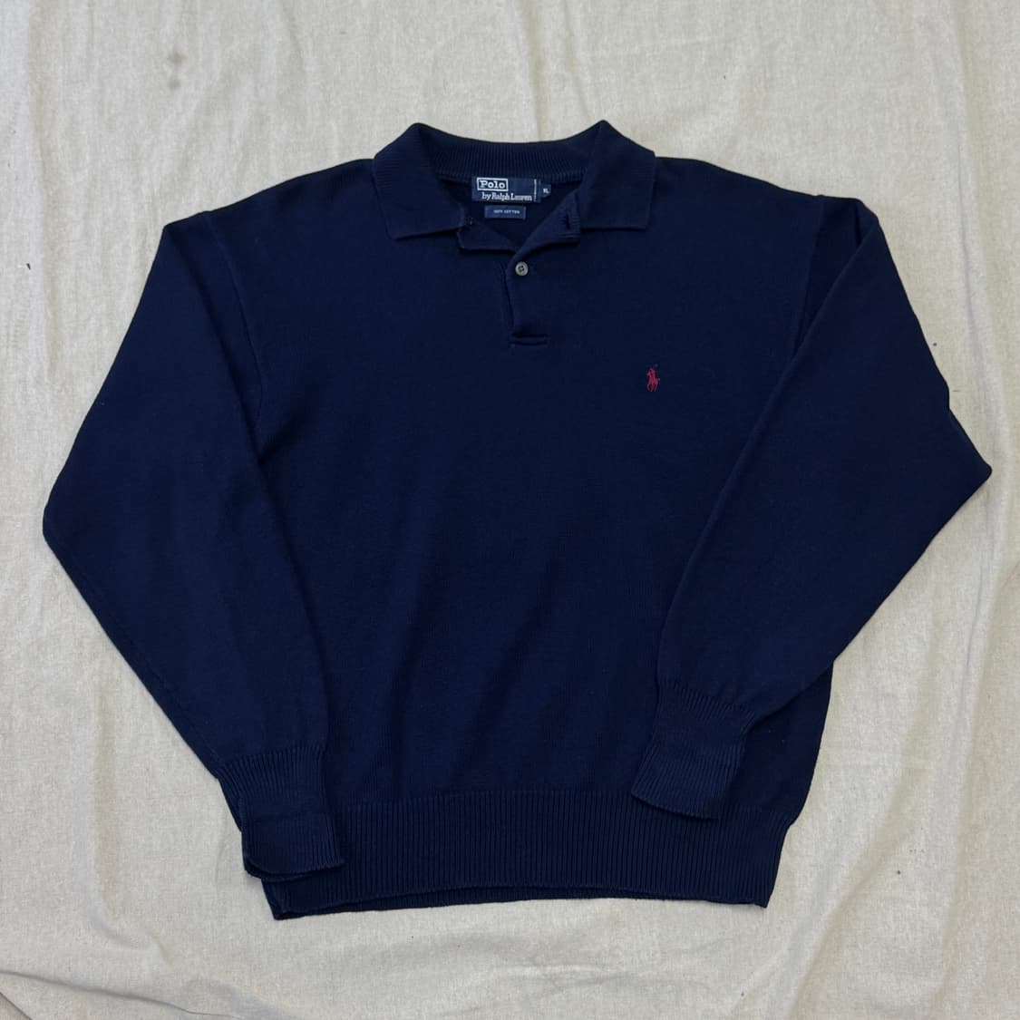 폴로랄프로렌 90s 네이비 카라 니트 XL 상품이미지1