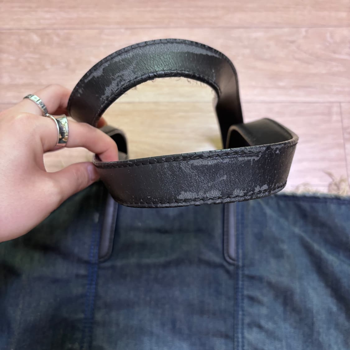 디젤 빈티지 진청 데님 토트백 상품이미지4