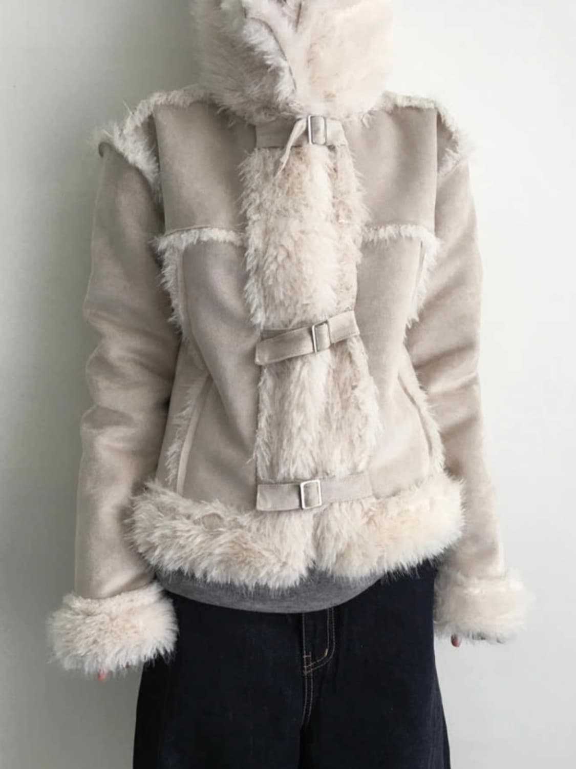 스웨이드 퍼 버클 무스탕 상품이미지1