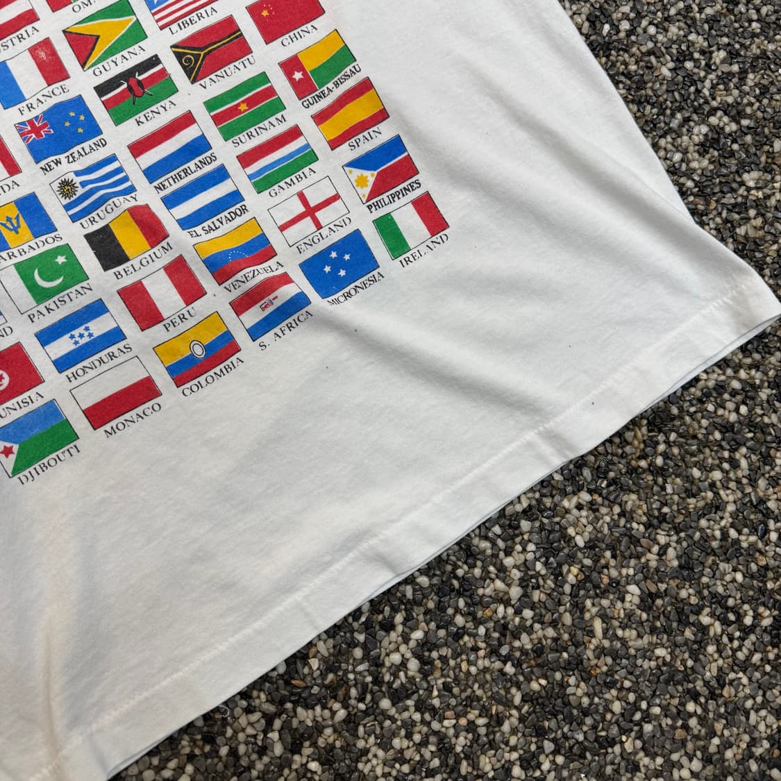 80s 스크린스타 만국기 빈티지 티셔츠 made in USA (L)  상품이미지4