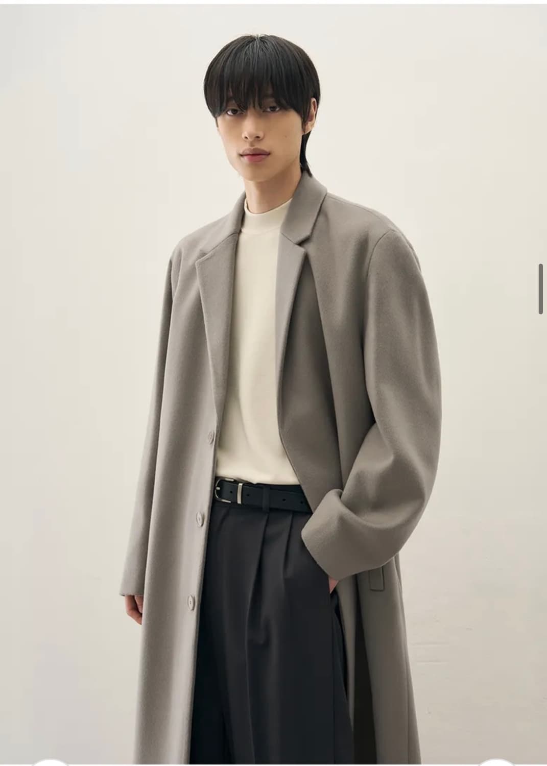 (XL) 드로우핏 프리미어 퓨어 캐시미어 히든 싱글 코트 판매 상품이미지2