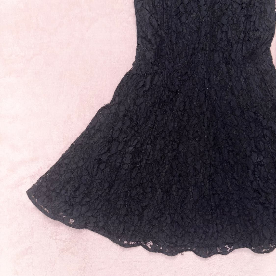블랙 레이스 민소매 플레어 원피스 상품이미지4