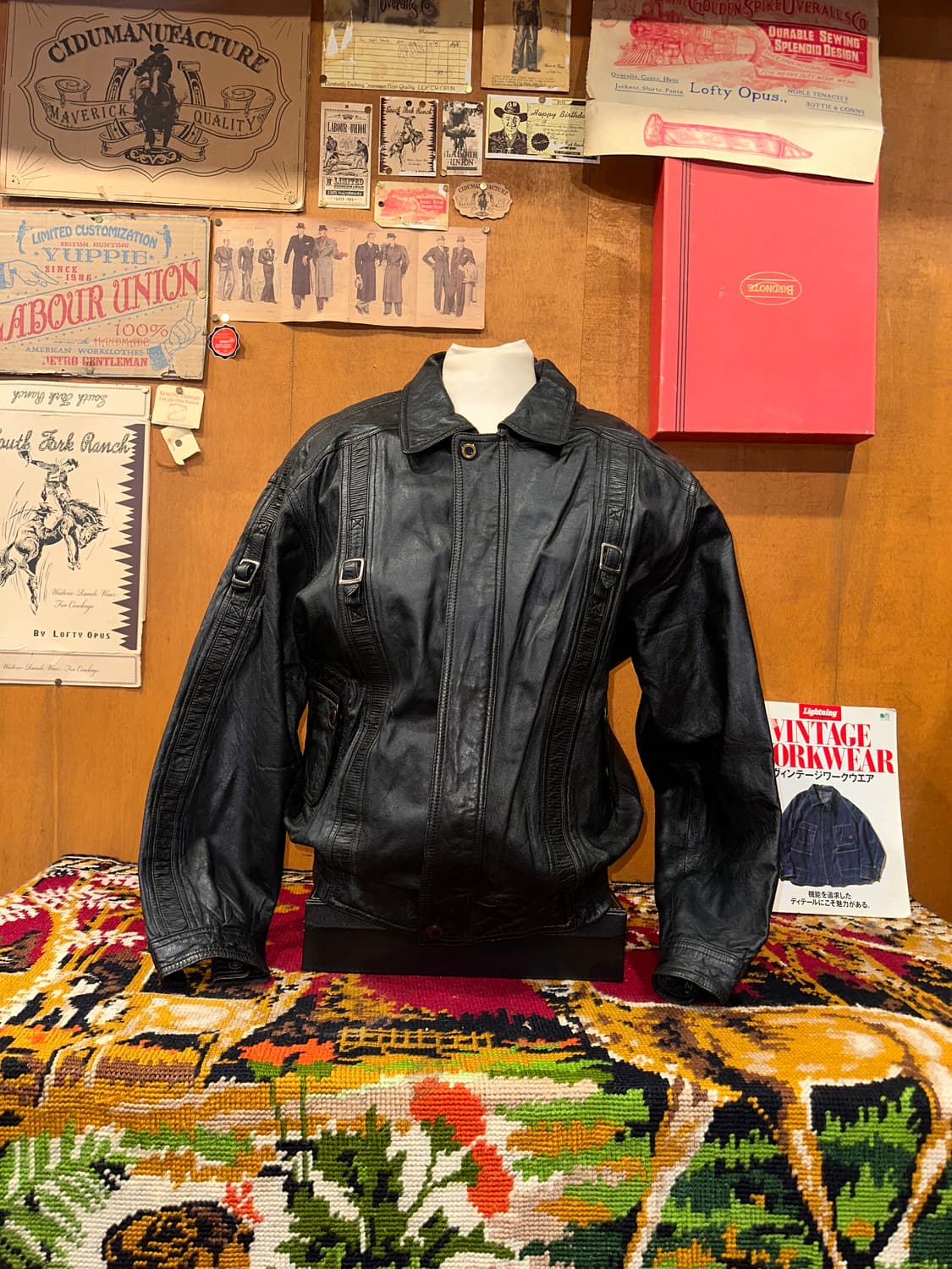 ( L-XL ) 봄버자켓 푸퍼자켓 항공점퍼 소가죽자켓 빈티지가죽자켓 상품이미지3