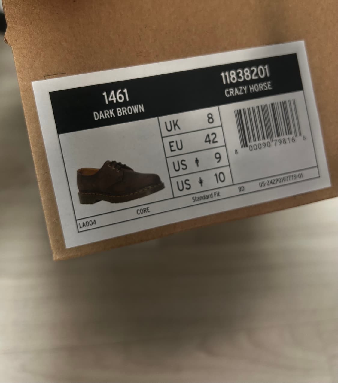 닥터마틴 1461 크레이지 홀스 레더 부츠 다크브라운 상품이미지6