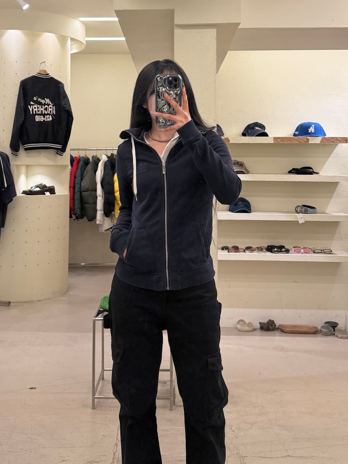 아디다스 오리지널 빅 트레포일 후드집업 네이비 U1037 상품이미지1