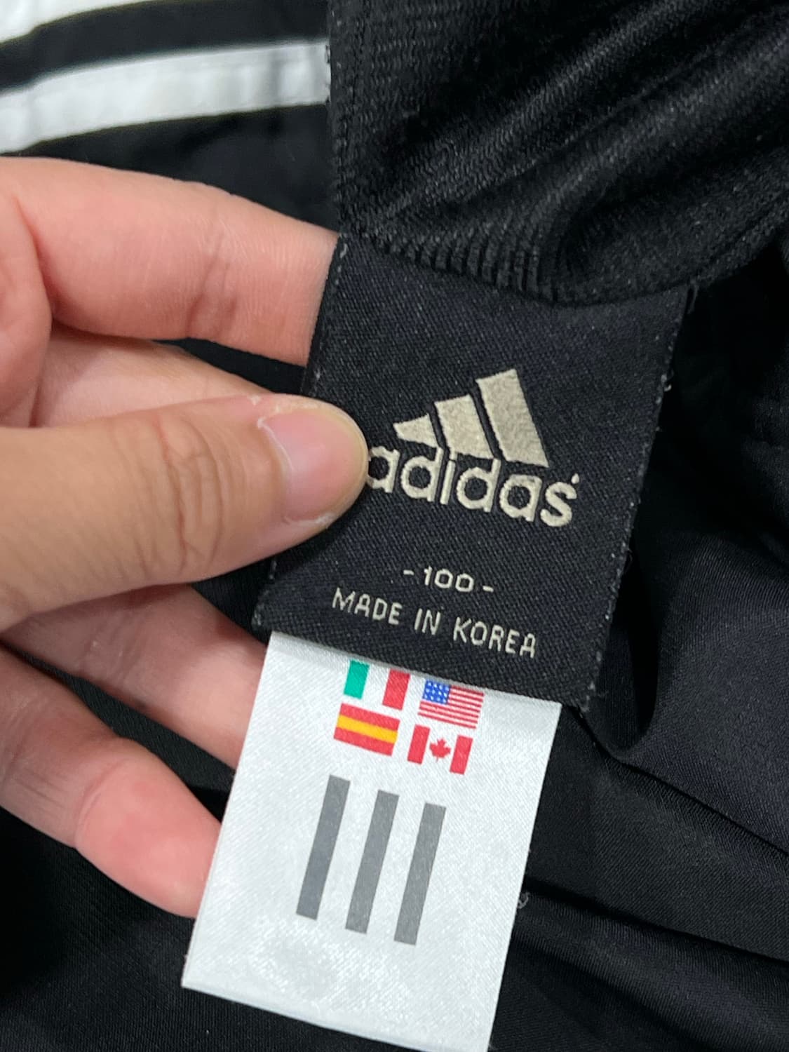 아디다스 삼선 패딩 트랙 팬츠 블랙 (밑단 스트링) 상품이미지4