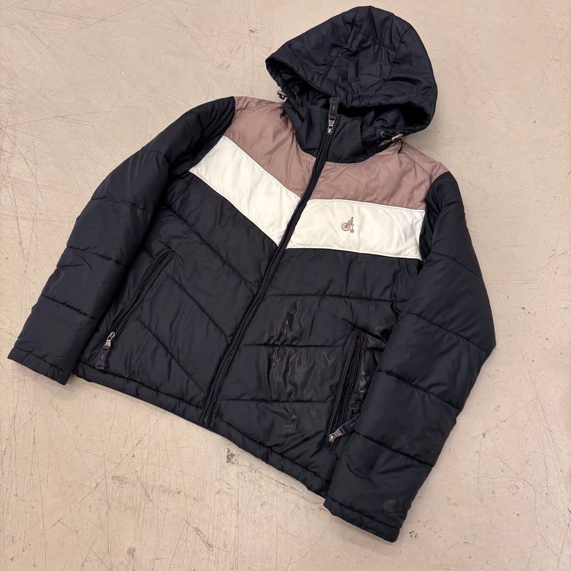 빈폴 컬러블럭 후드 패딩 상품이미지1