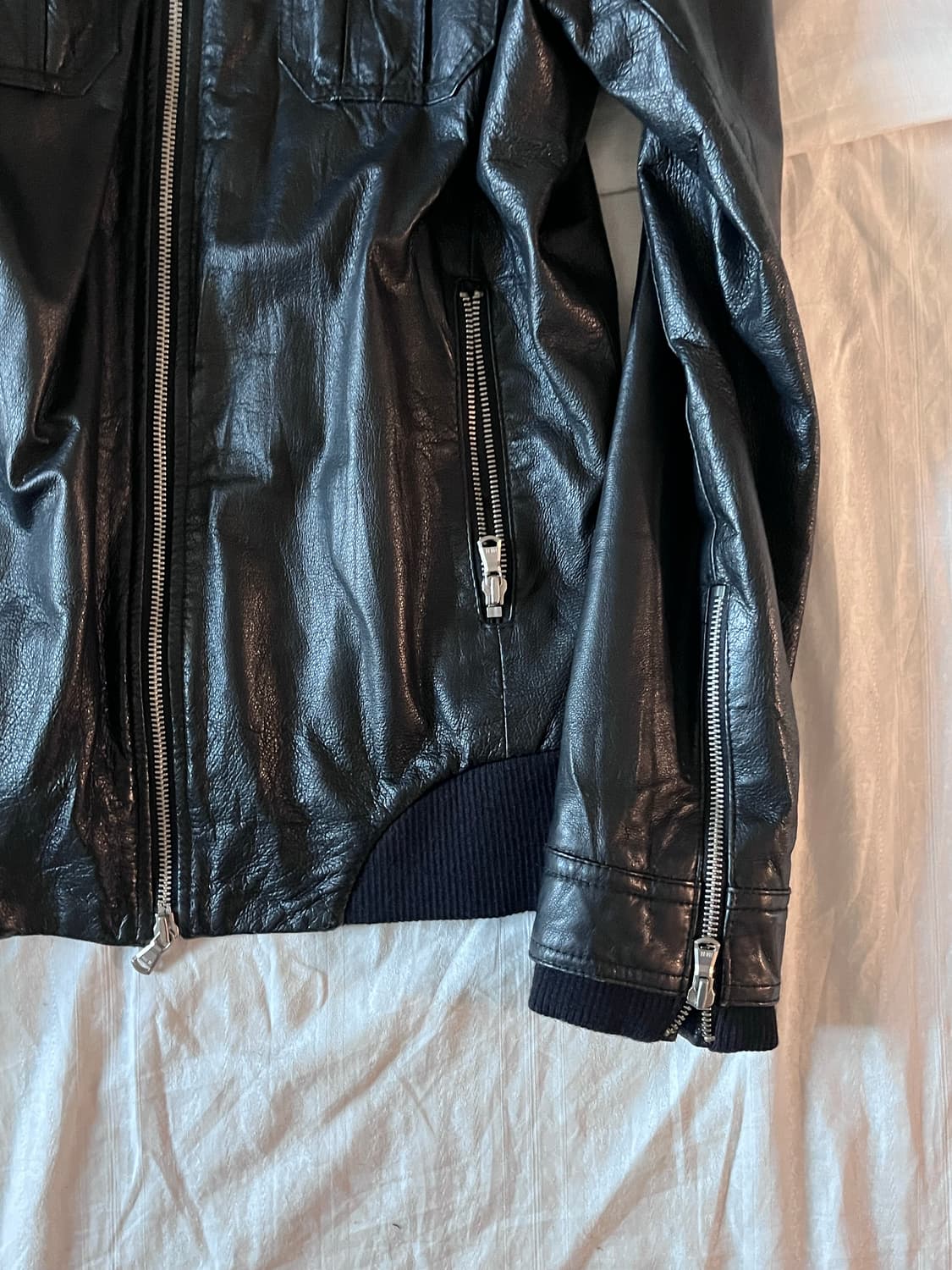 Jack Rose High Neck Leather Jacket 상품이미지4