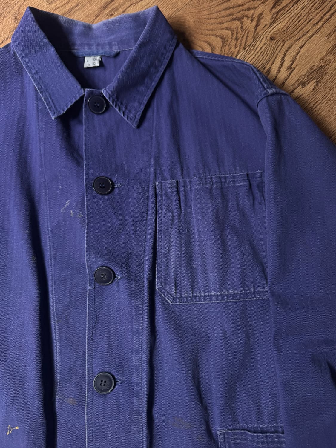 [L]90's 빈티지 워싱 헤링본 트윌 프렌치 워크자켓 상품이미지3