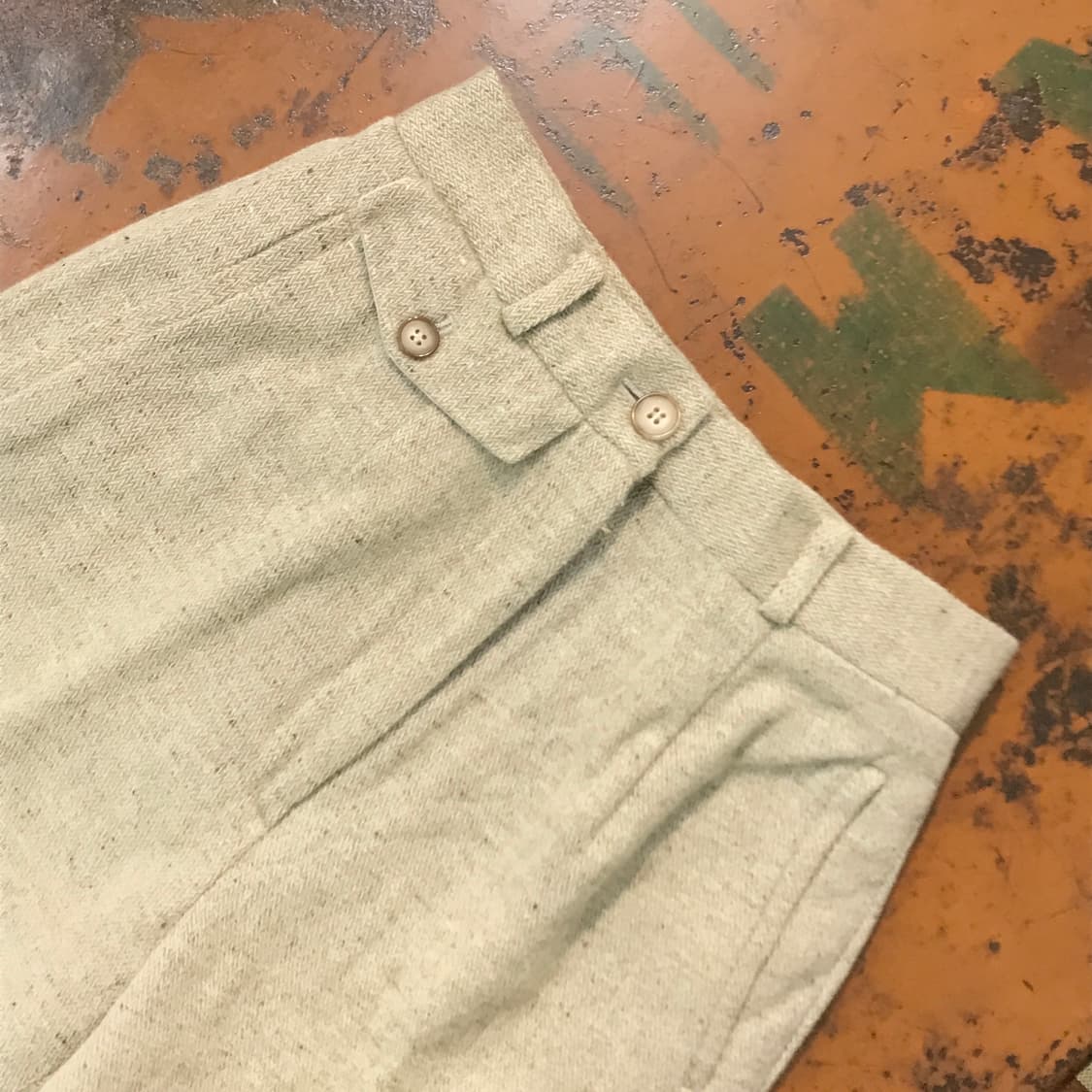 엘르 베이지 헤링본 패턴 울 트라우저 슬랙스 허리 24 사이즈  상품이미지6