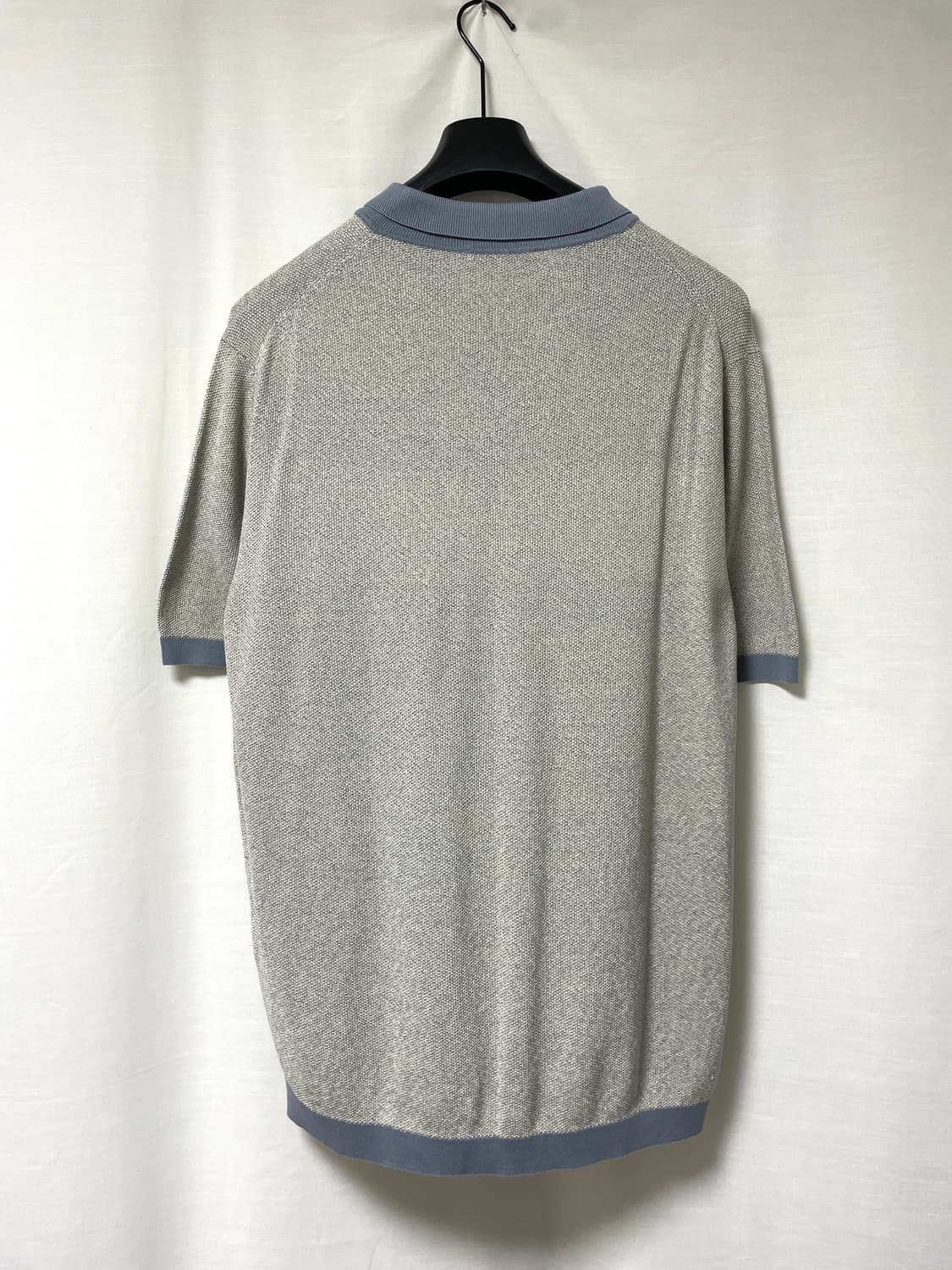 (이태리 제조) 에르메네질도 제냐 남성 실크 코튼 반팔 니트 카라티 L  상품이미지7