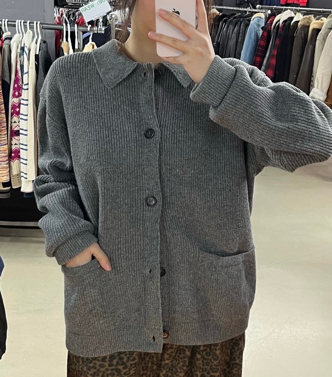 에스피오나지 카라 니트 가디건 상품이미지2