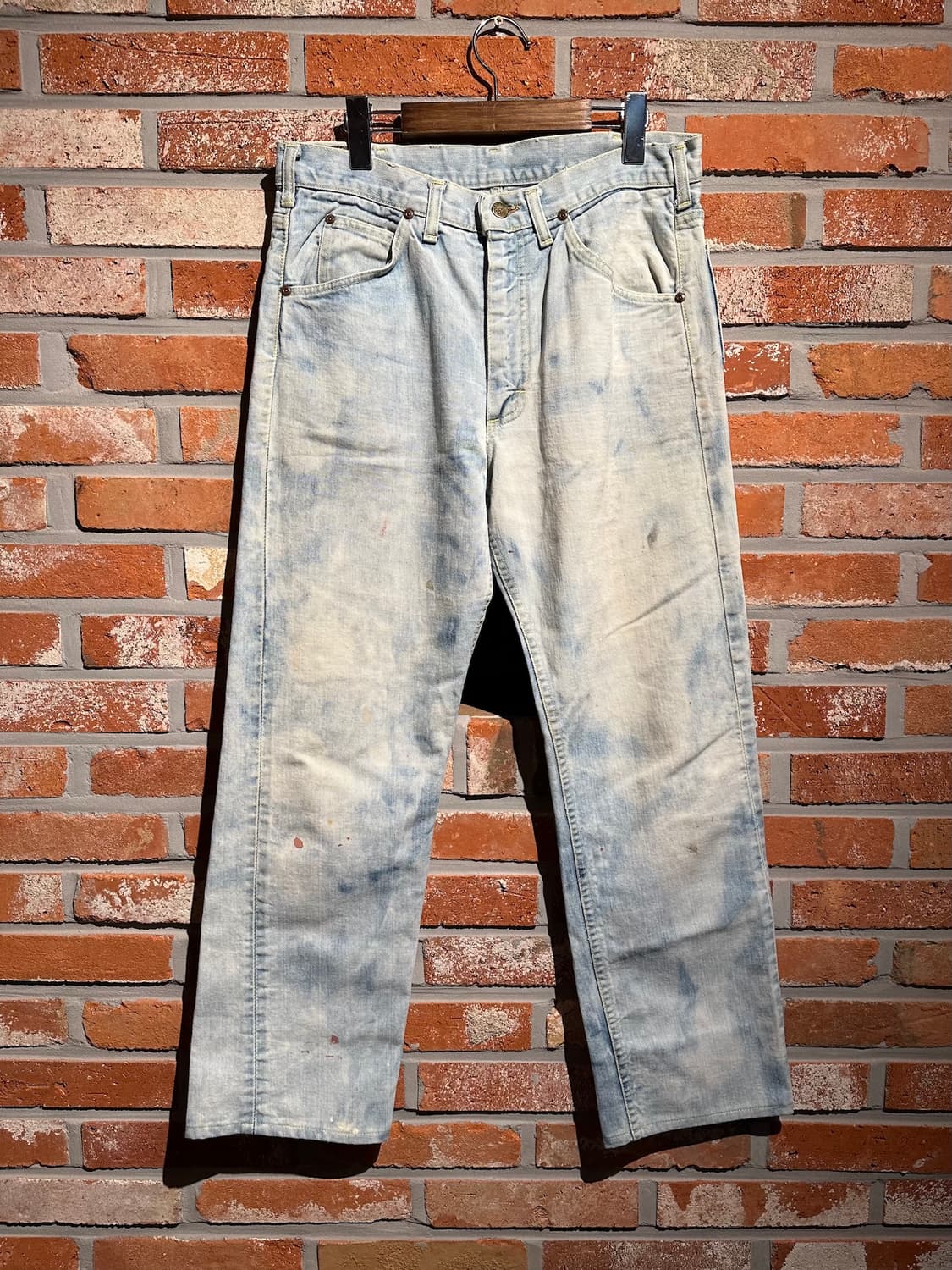 70s USA LEE 빈티지 리 200z 블랙 사이드 탭 데님 팬츠 상품이미지1