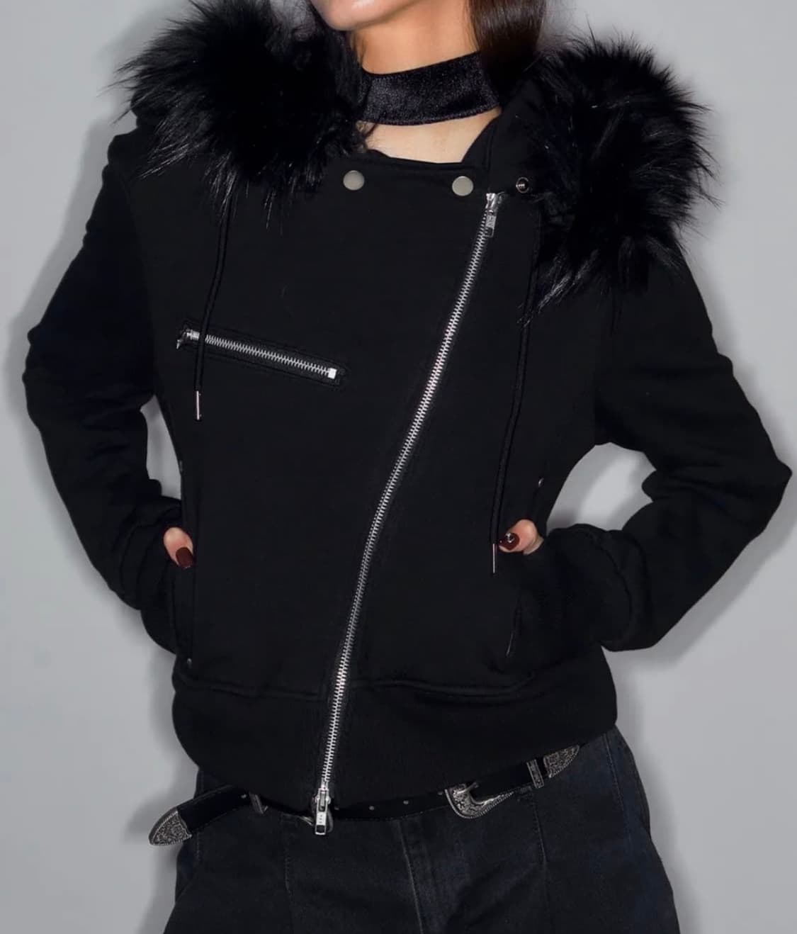 낫노잉 라이더 퍼 후드집업 블랙 Rider Fue Hood Zip Up 상품이미지1