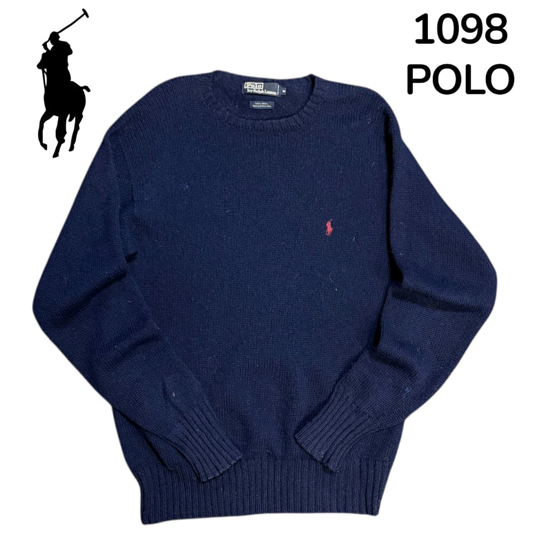 폴로 랄프로렌 네이비 레드 포니 울 오버핏 니트 M 상품이미지2