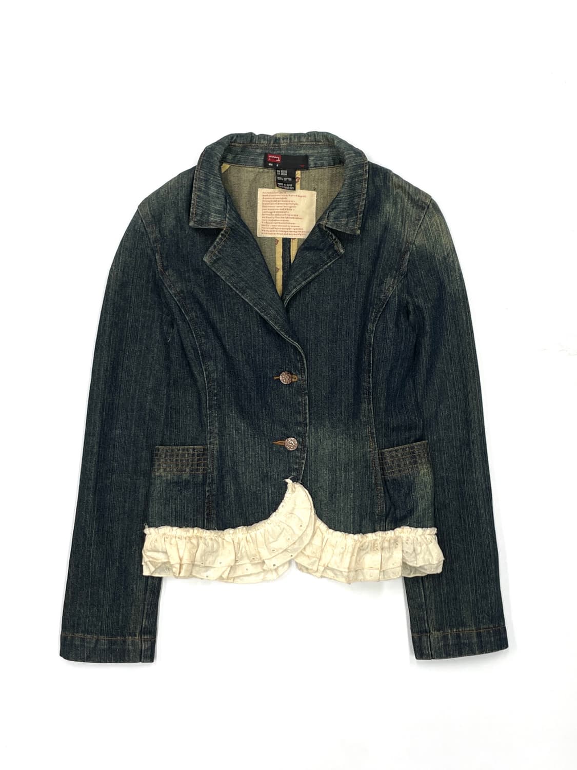 Y2k diesel denim ruffle jacket 상품이미지2