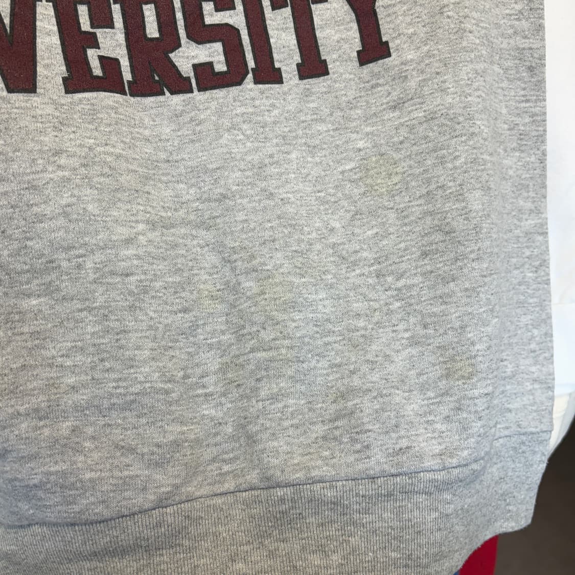 90s 90년대 미국 생산 그레이 화이트 스웻셔츠 상품이미지7