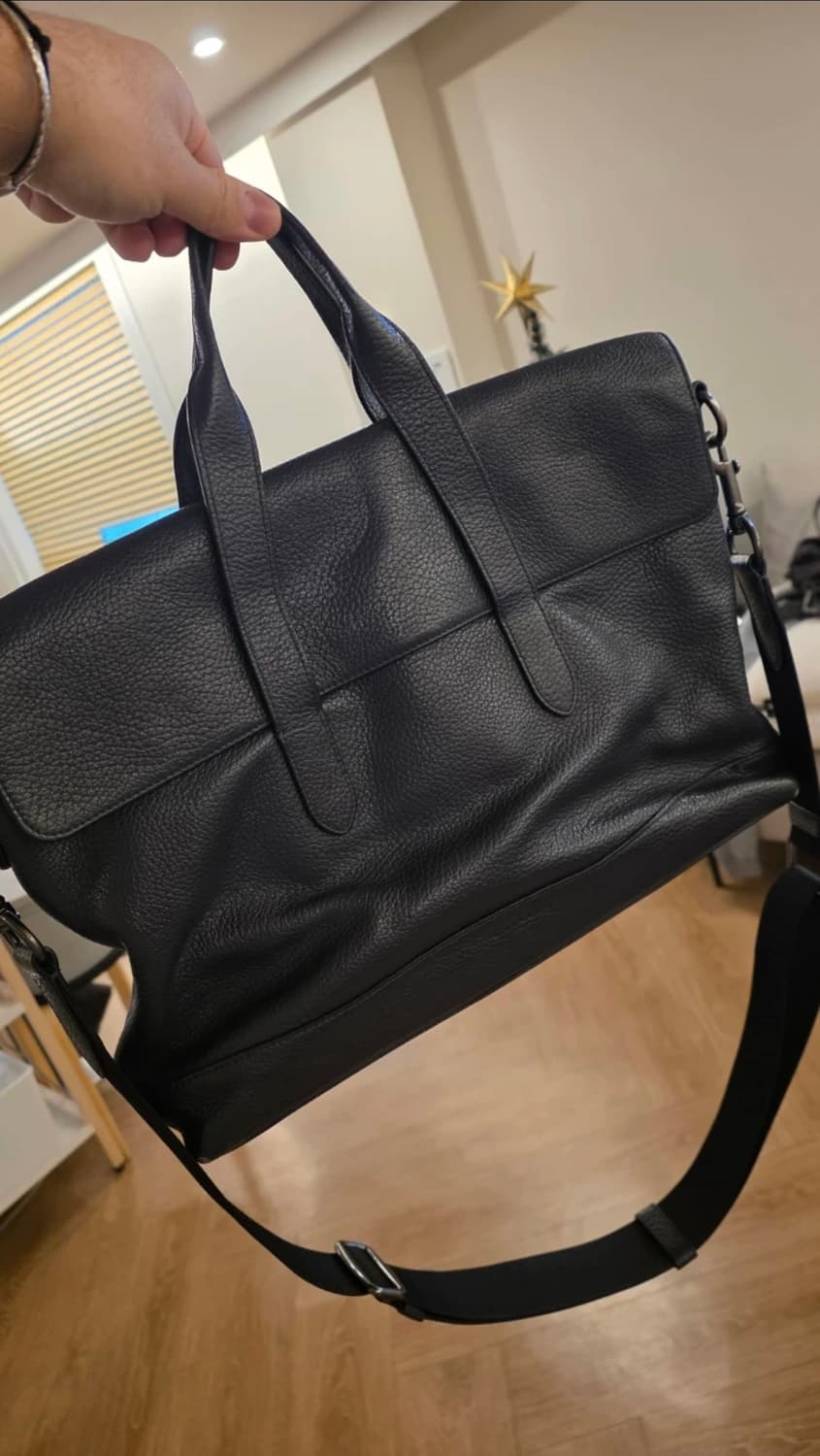 코치 남성 가죽 서류 가방 네이비 상품이미지1