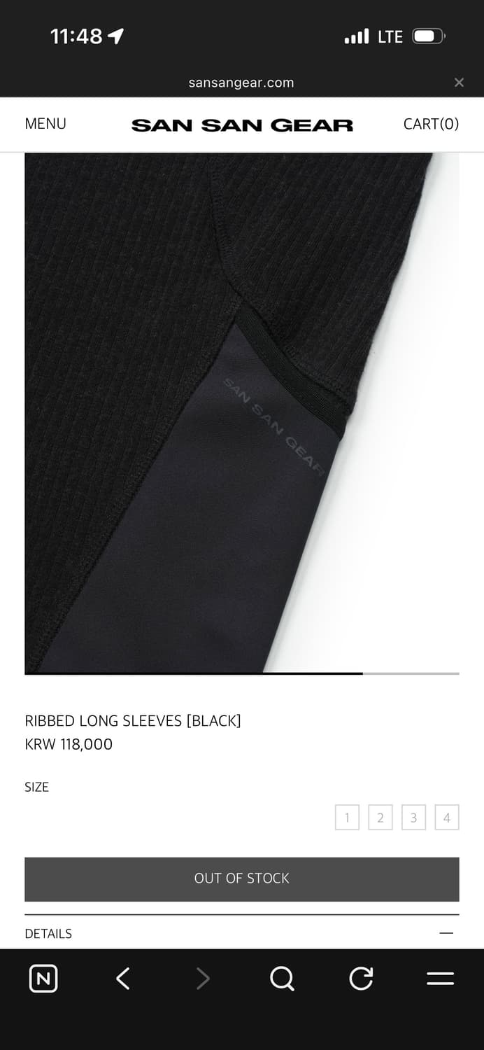 [1] 산산기어 리브드 롱슬리브 블랙 상품이미지4