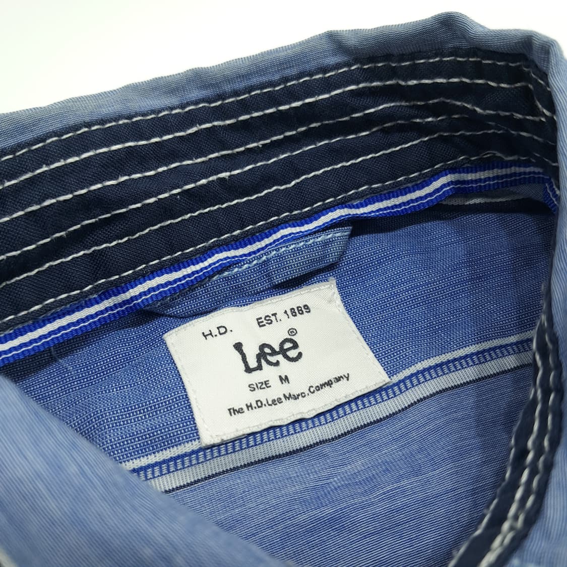 CN682 M LEE 리 올드스쿨 블루 스트라이프 긴팔 셔츠 남방 상품이미지4