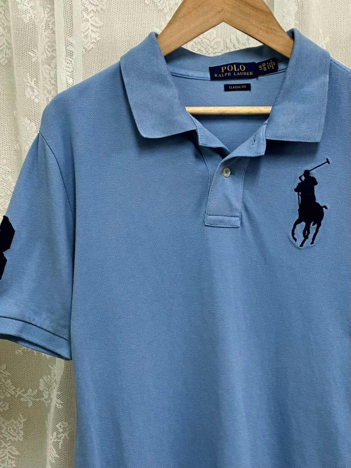 14-16) 폴로 랄프로렌 키즈 빅포니 카라 티셔츠 블루 상품이미지3