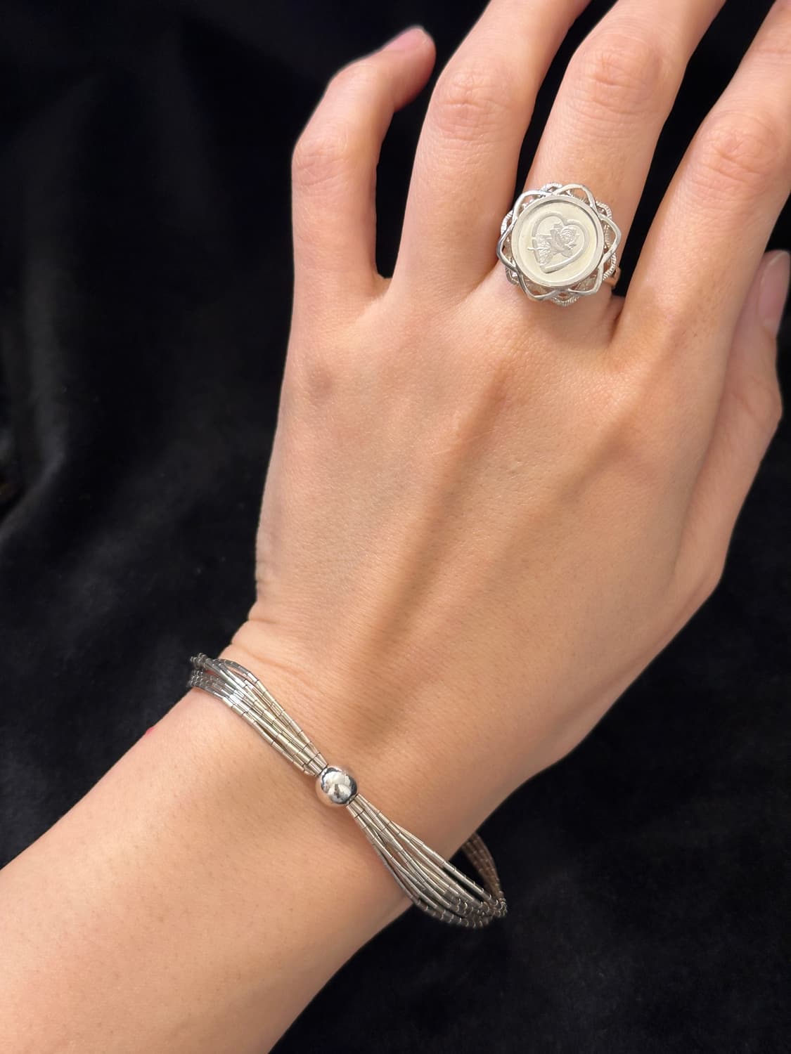 Vintage Sterling Silver Etched Rose Of T 상품이미지4