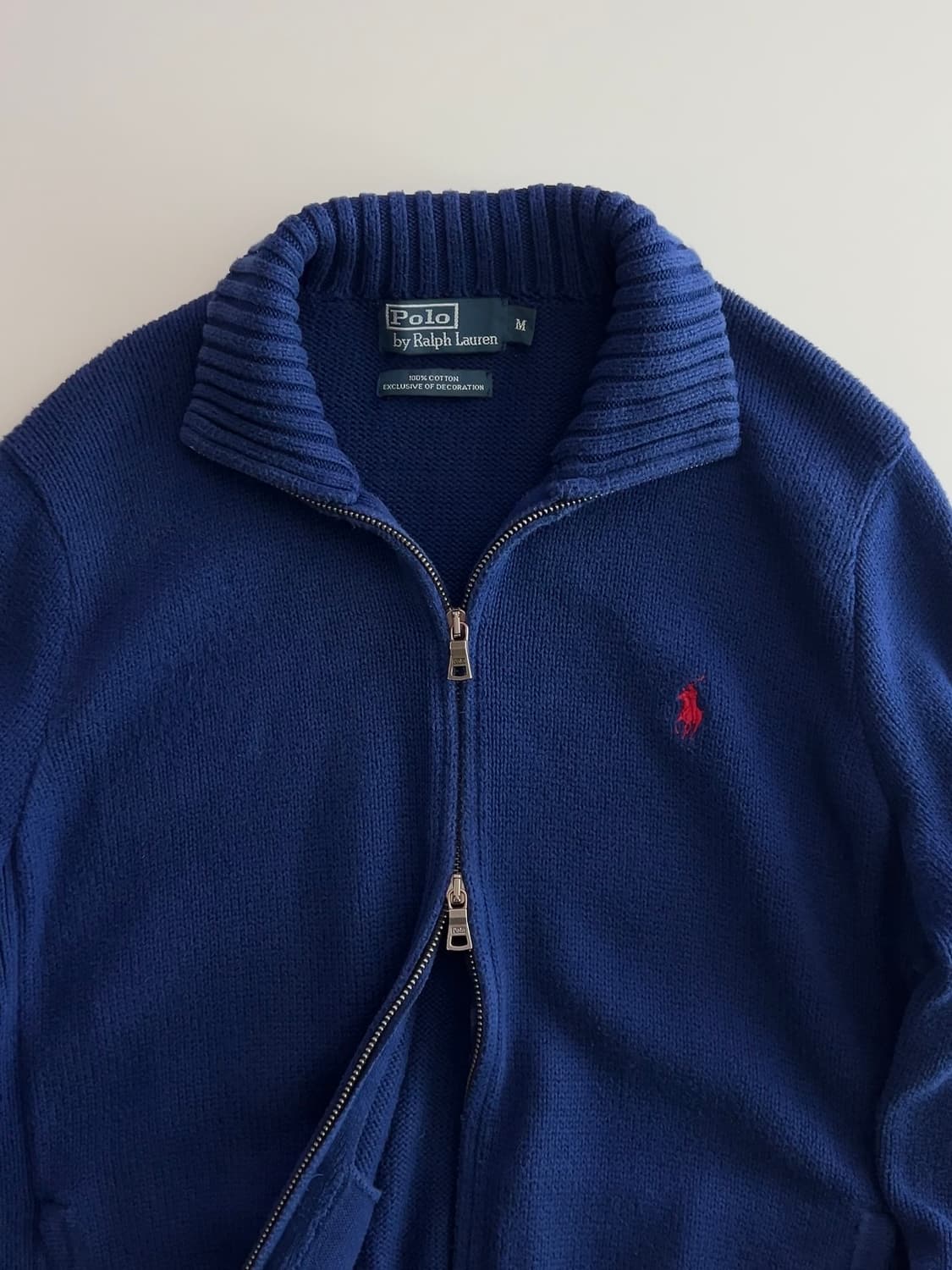 폴로 랄프로렌 블루 투웨이 니트 집업 M 상품이미지3