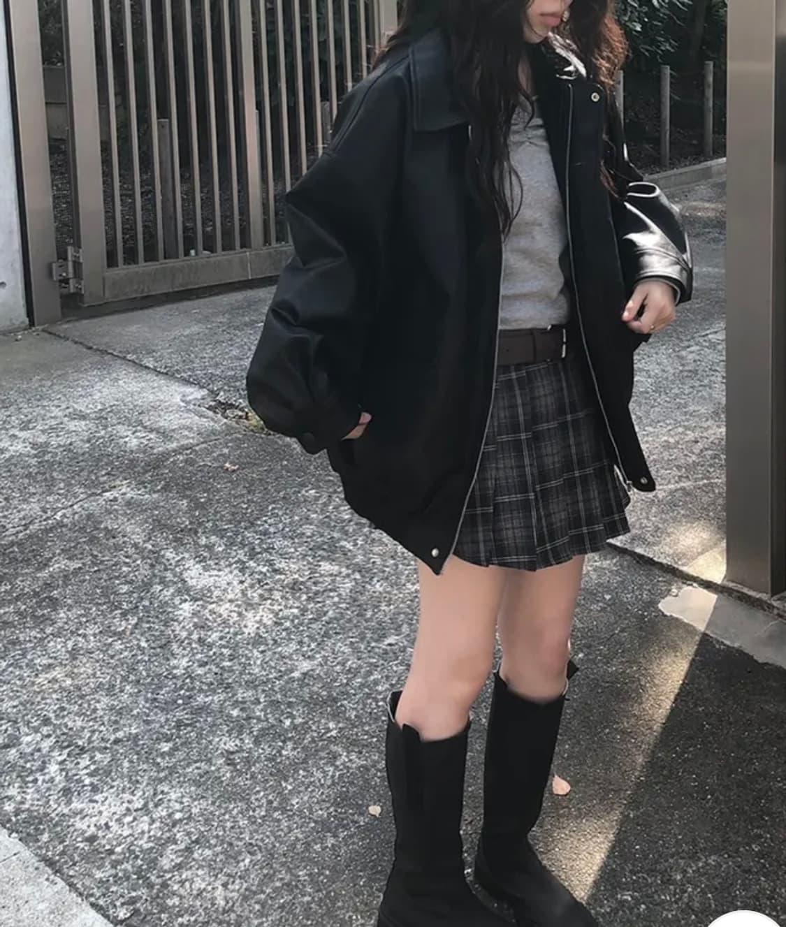 애니원모어 black 오버핏 가죽자켓 상품이미지4