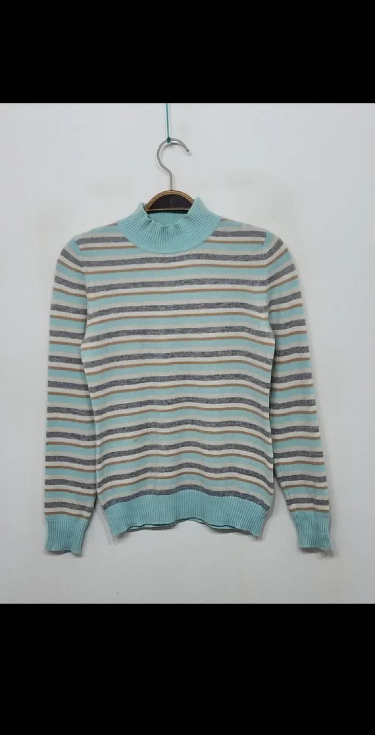 (S) 반목 캐시미어 니트 줄가라 반폴라 스웨터 해외판  상품이미지1