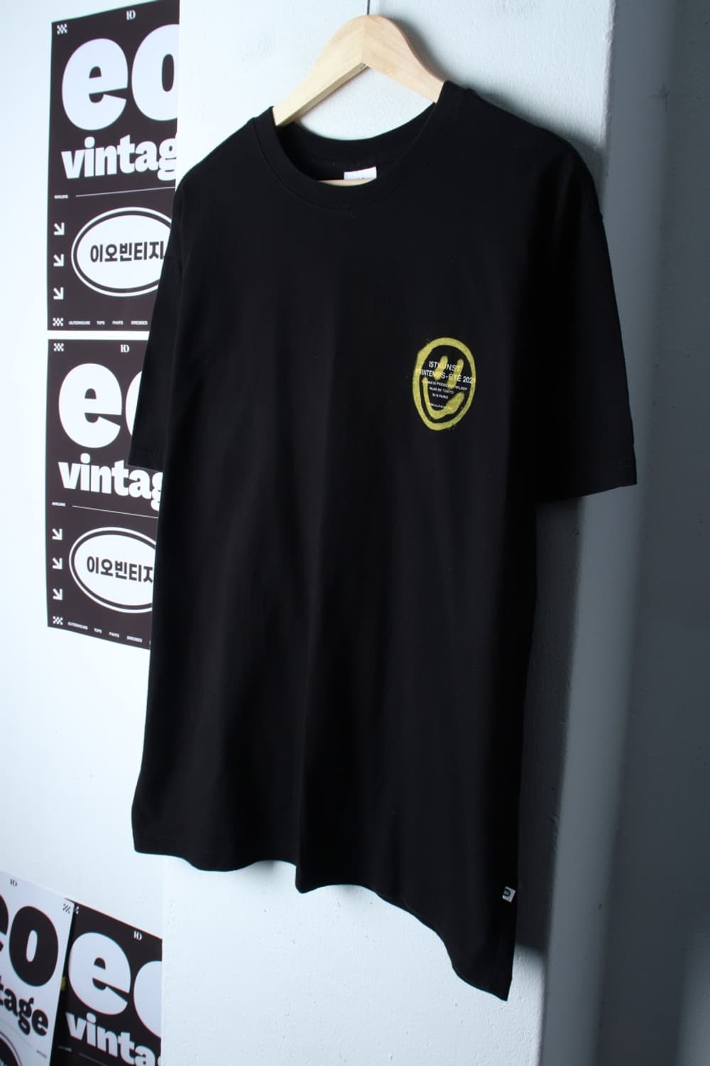 (M-XL) 이스트쿤스트 반팔 티셔츠 스마일그래픽 블랙-H3H33894 상품이미지1