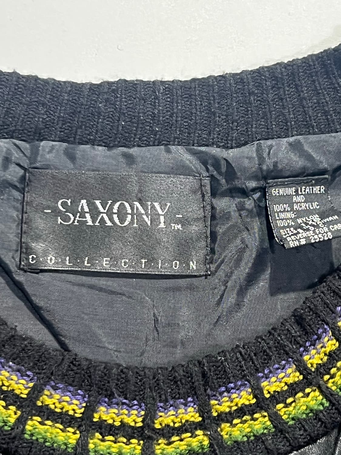 Saxony Vintage Leather Knit Sweater 상품이미지5