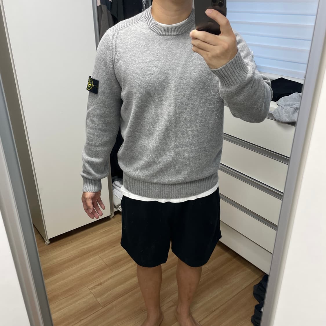 스톤아일랜드 와펜패치 울니트 그레이/ 7115552A3 V0060/ XL 상품이미지5