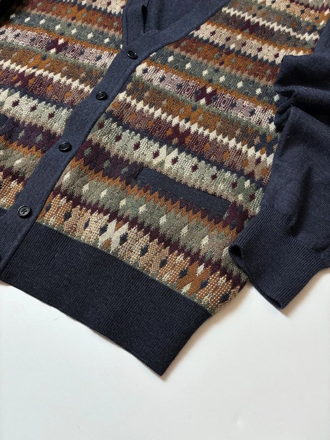 입생로랑 YSL 에스닉 패턴 브이넥 울 니트 가디건 PN8793 상품이미지5