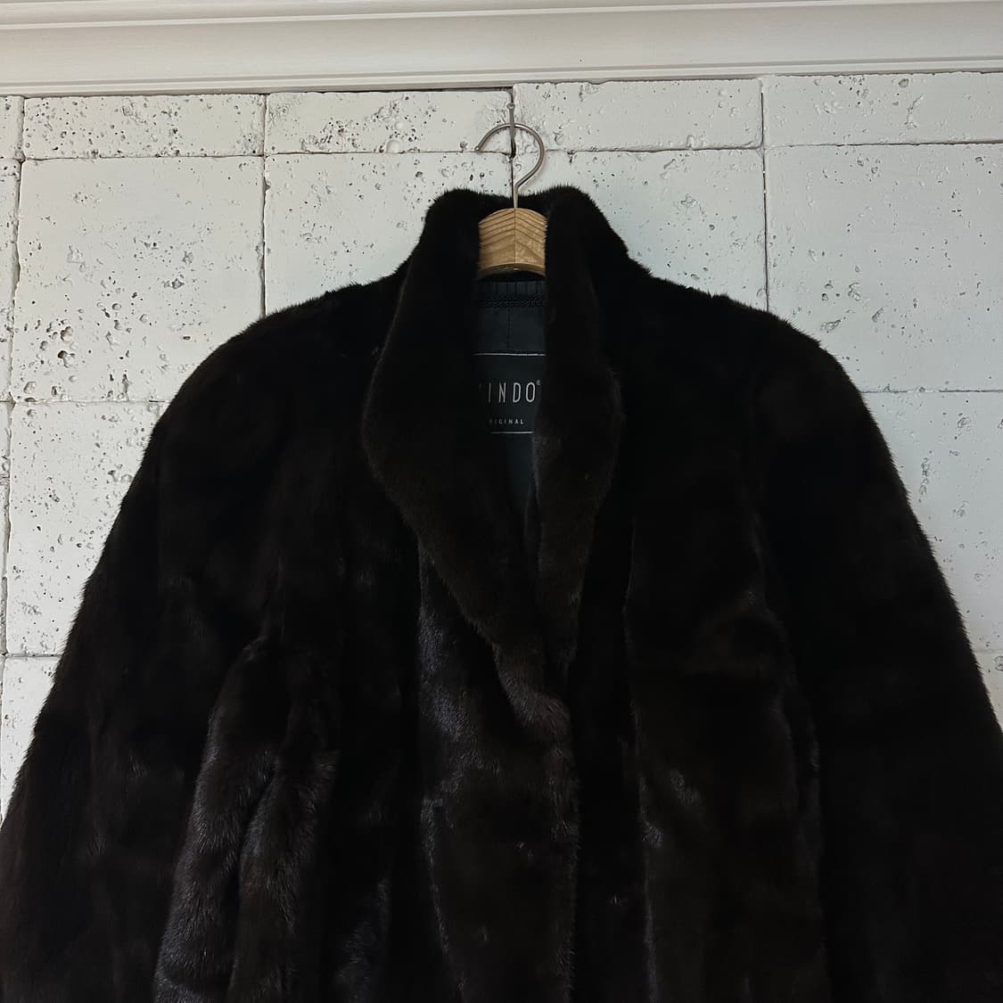 우먼100 진도 블랙글라마 밍크 코트 블랙 브라운 상품이미지2