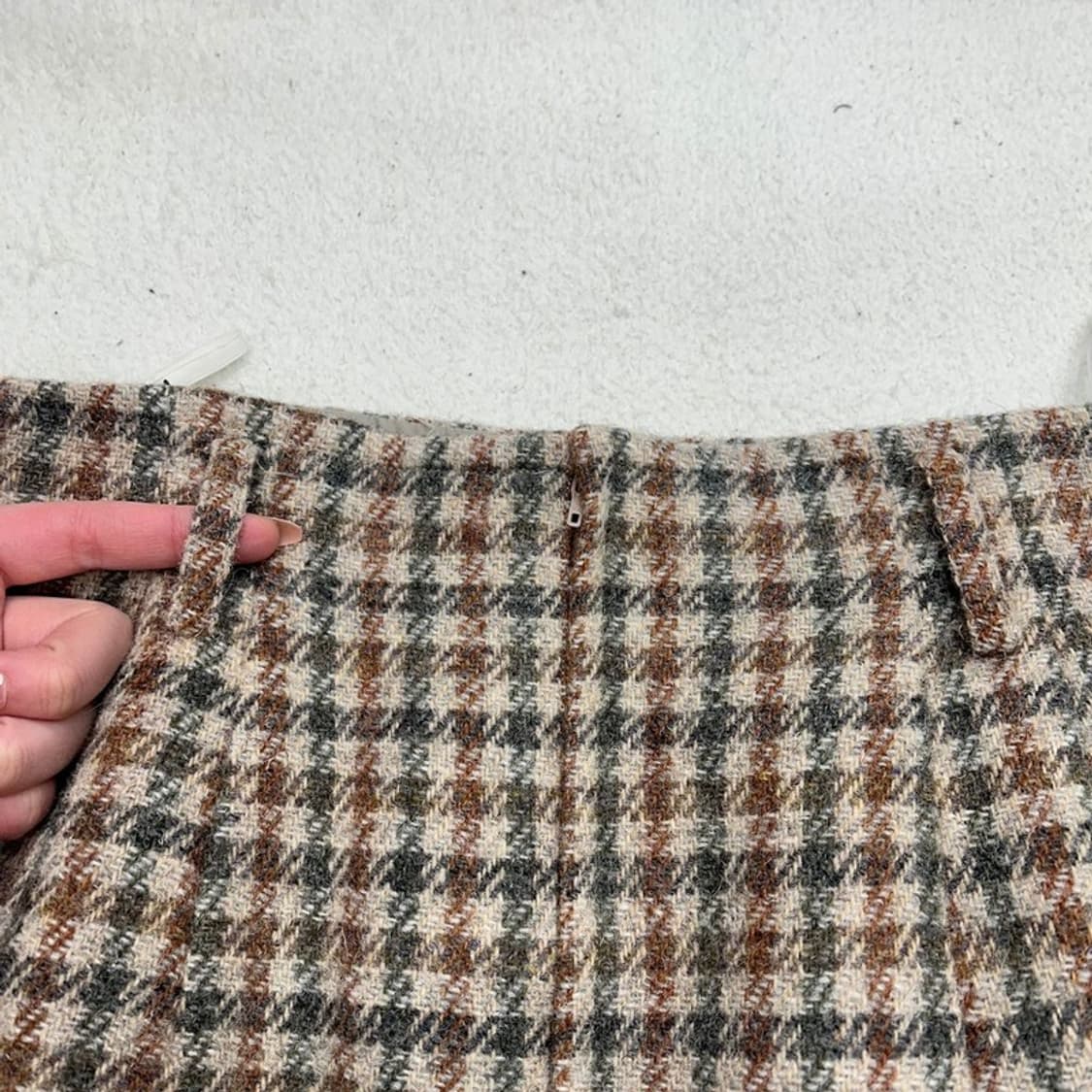 해리 트위 울 멀티 체크 미디 스커트 상품이미지4