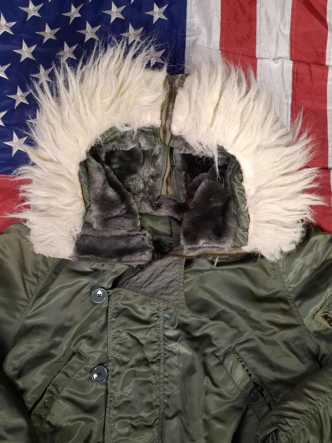 오리지날 미공군 N-2B 지급용 울 파일 항공자켓 상품이미지3