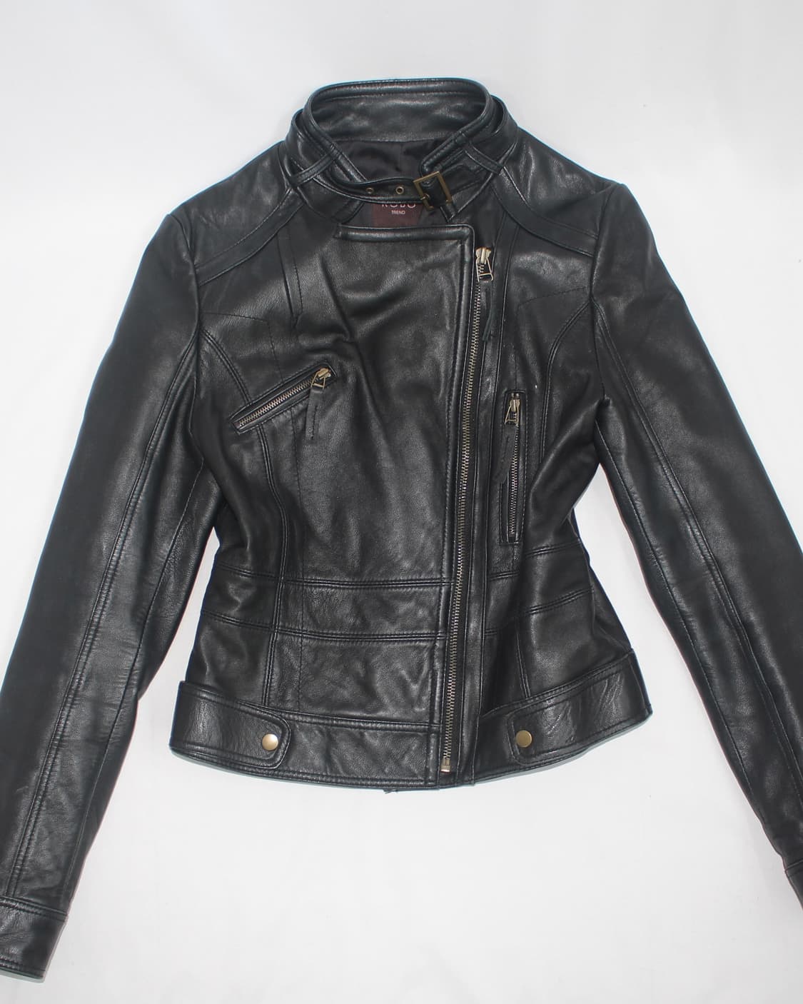 Leather skin-black diagonal lamb jacket 상품이미지6