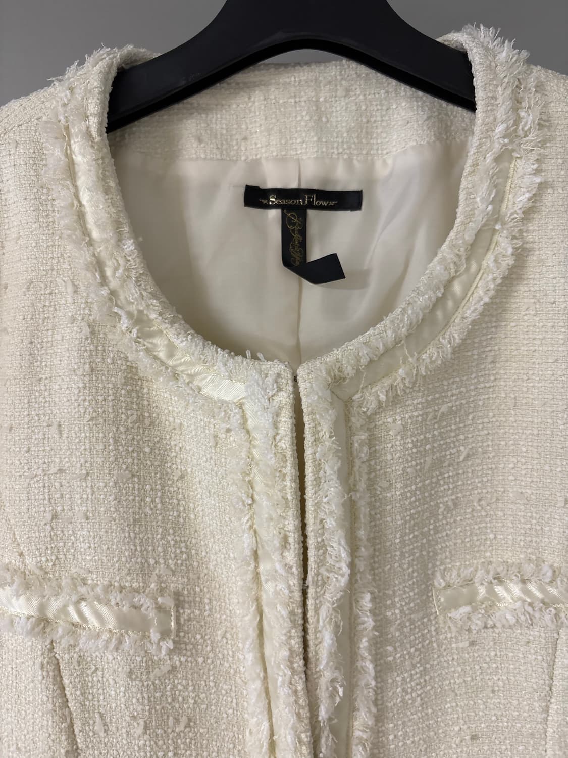 Ivory tweed one-piece jacket   상품이미지2